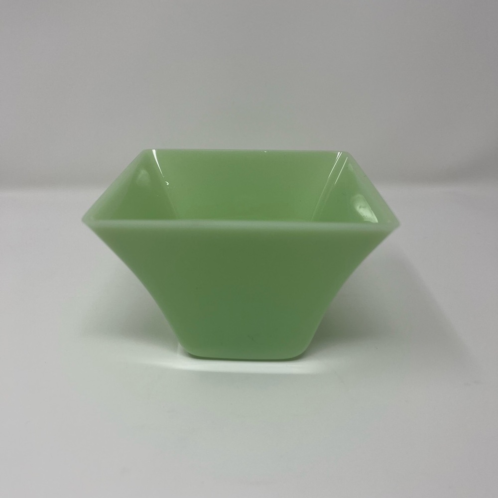 Vintage Jadeite bowl, planter, square art deco dish